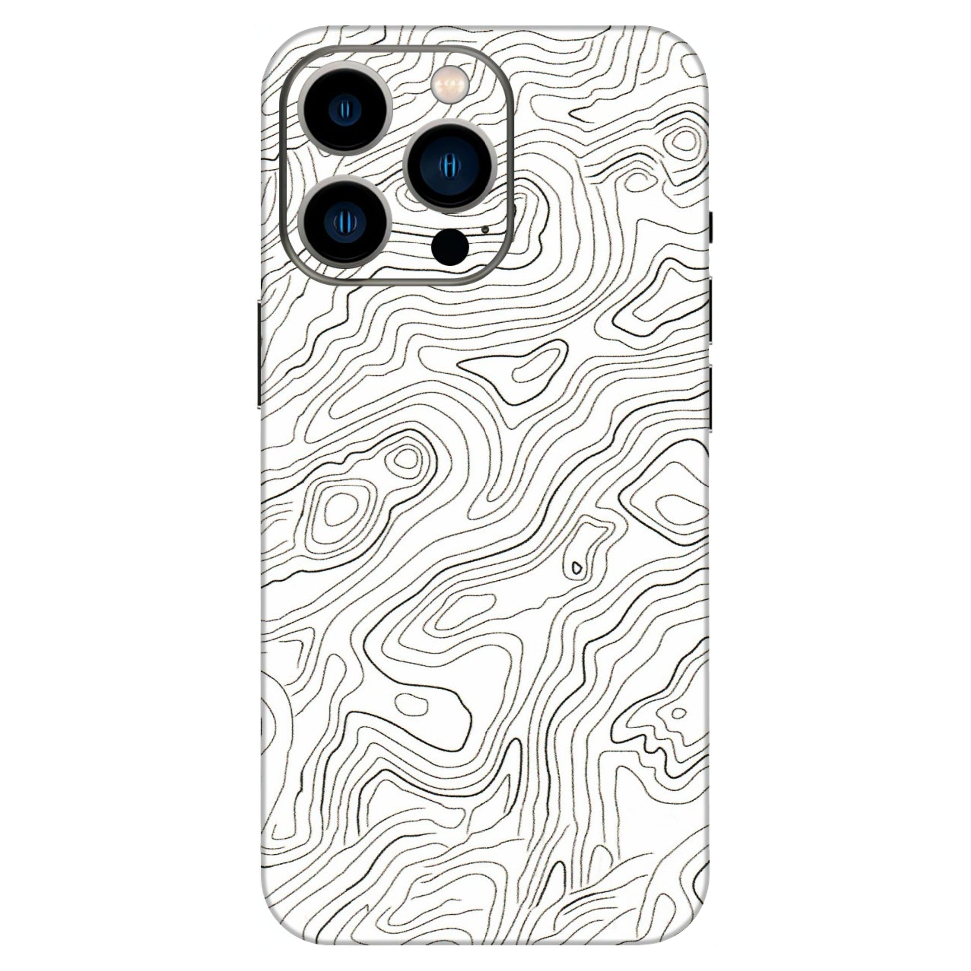 Apple iPhone Skins (All Models) - White Black Swirls - 3D Embossed Finish (L-219) iPhone 13 Pro