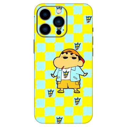 Apple iPhone Skins (All Models) - Yellow Blue Shinchan Cute - 3D Embossed Finish (L-221) iPhone 13 Pro