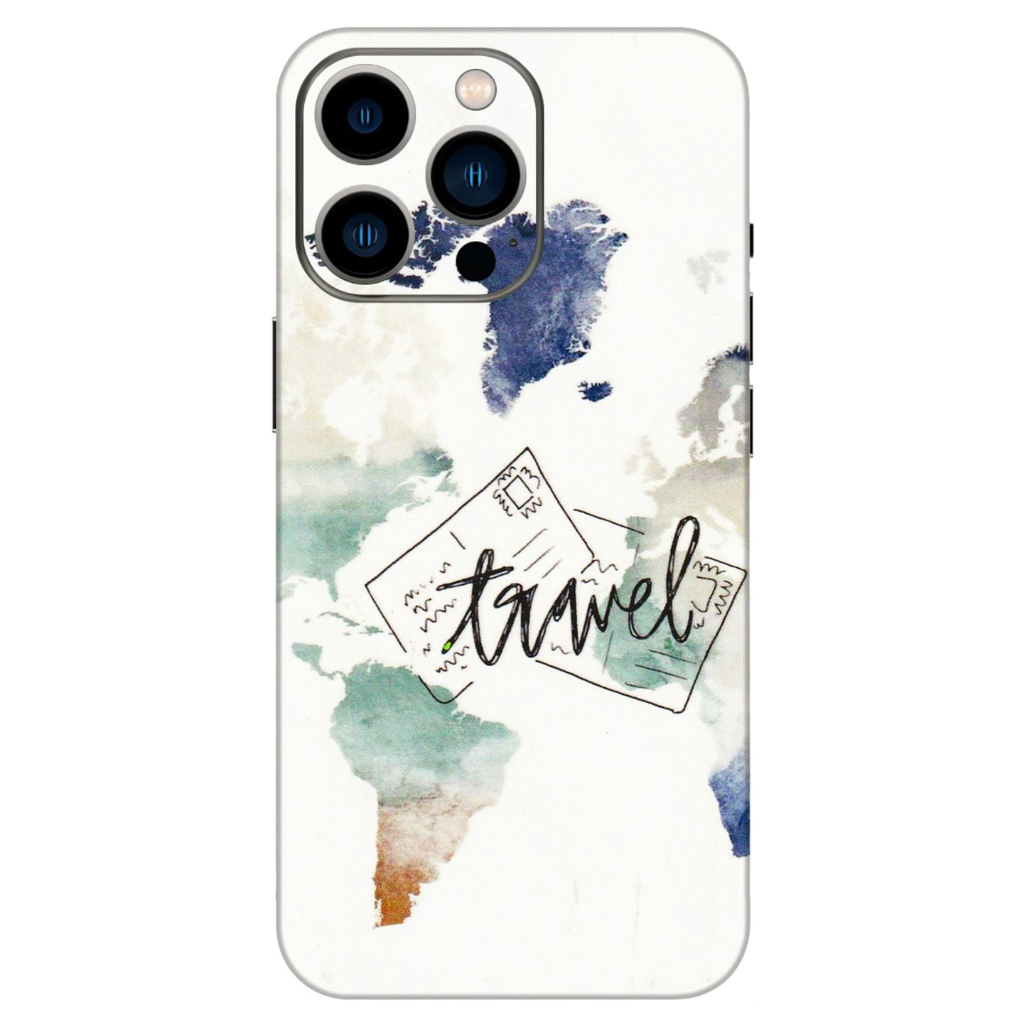 Apple iPhone Skins (All Models) - Travel The World - 3D Embossed Finish (L-232) iPhone 13 Pro