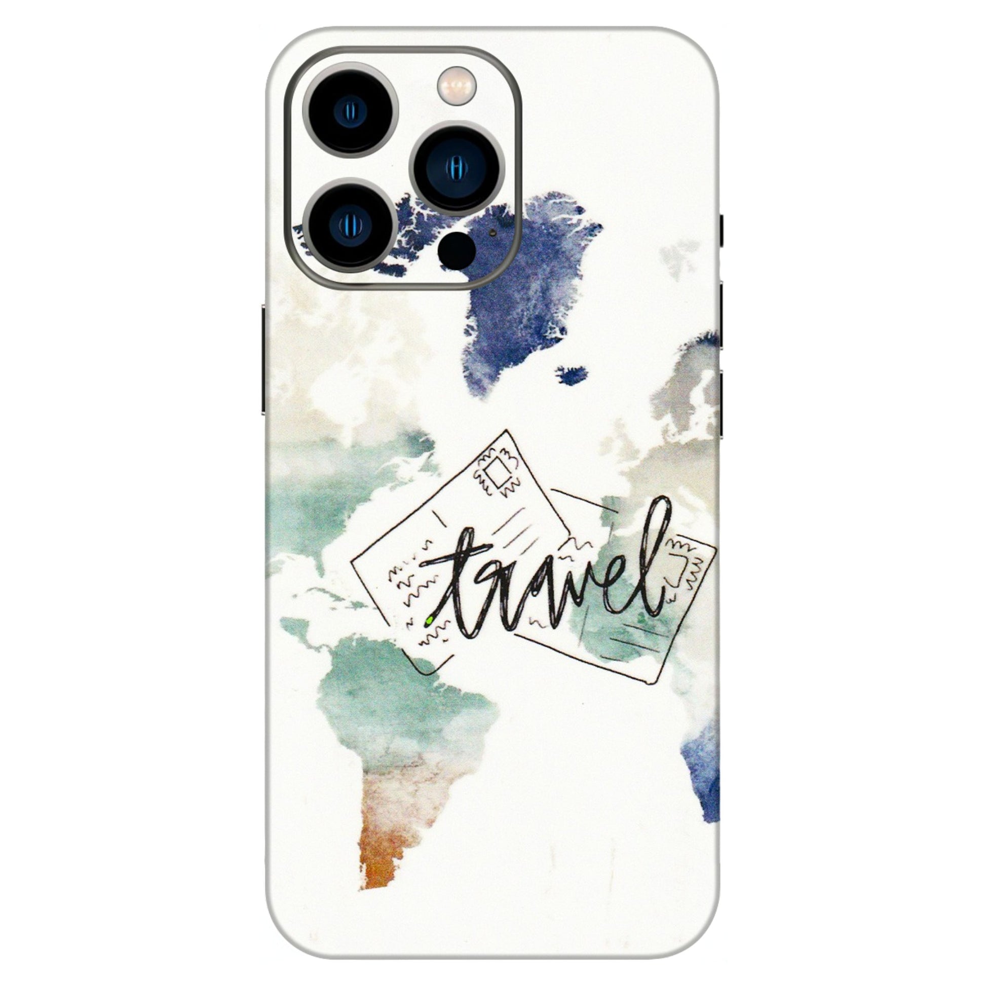 Apple iPhone Skins (All Models) - Travel The World - 3D Embossed Finish (L-232) iPhone 13 Pro