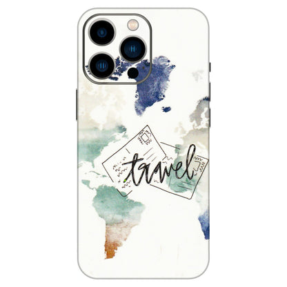 Apple iPhone Skins (All Models) - Travel The World - 3D Embossed Finish (L-232) iPhone 13 Pro