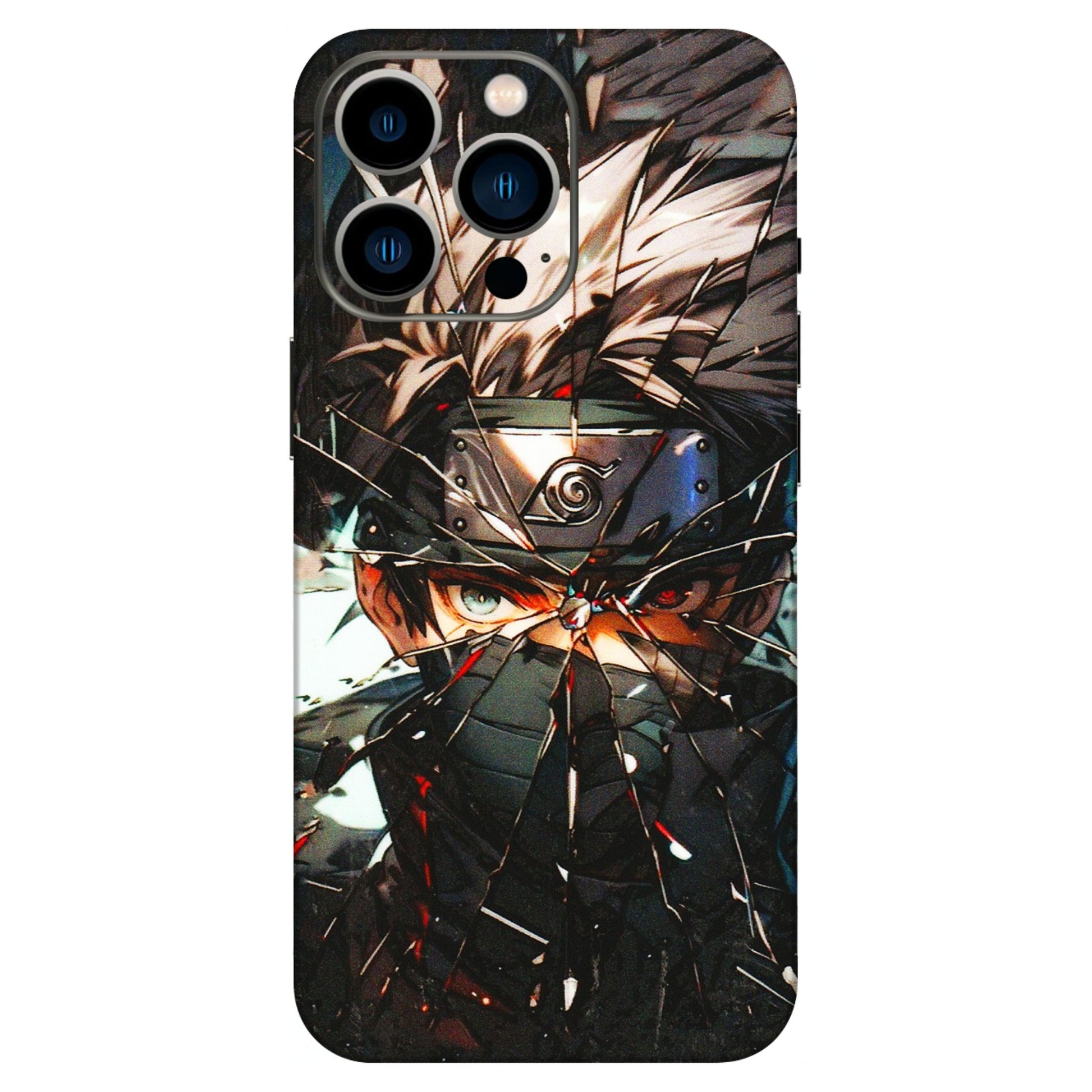 Apple iPhone Skins (All Models) - Kakashi Shattered Glass Effect - 3D Embossed Finish (L-237) iPhone 13 Pro
