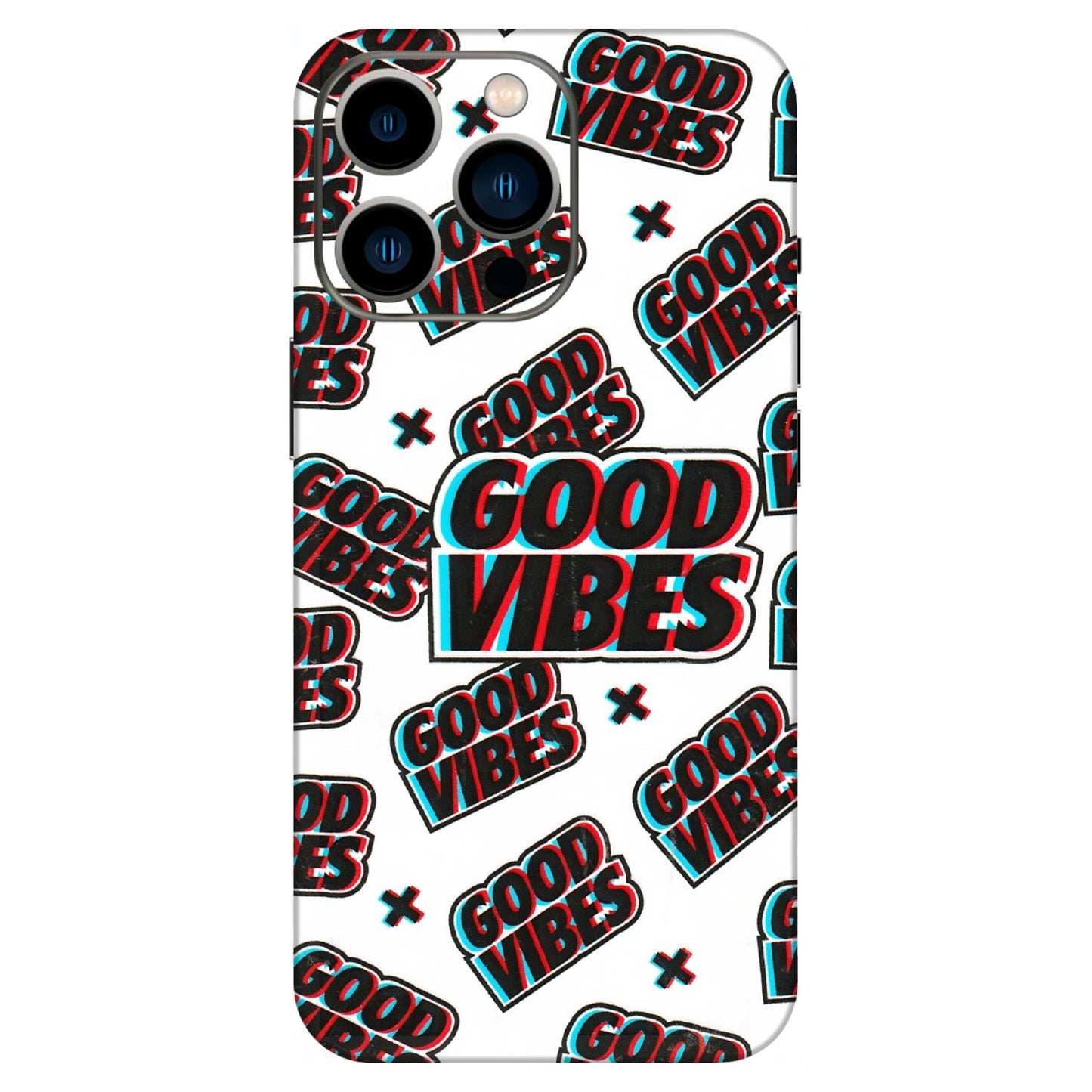 Apple iPhone Skins (All Models) - Good Vibes - 3D Embossed Finish (L-282) iPhone 13 Pro