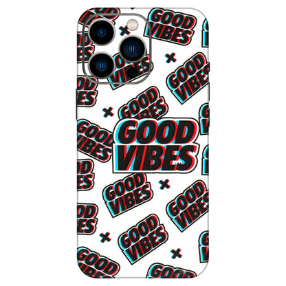 Apple iPhone Skins (All Models) - Good Vibes - 3D Embossed Finish (L-282) iPhone 13 Pro