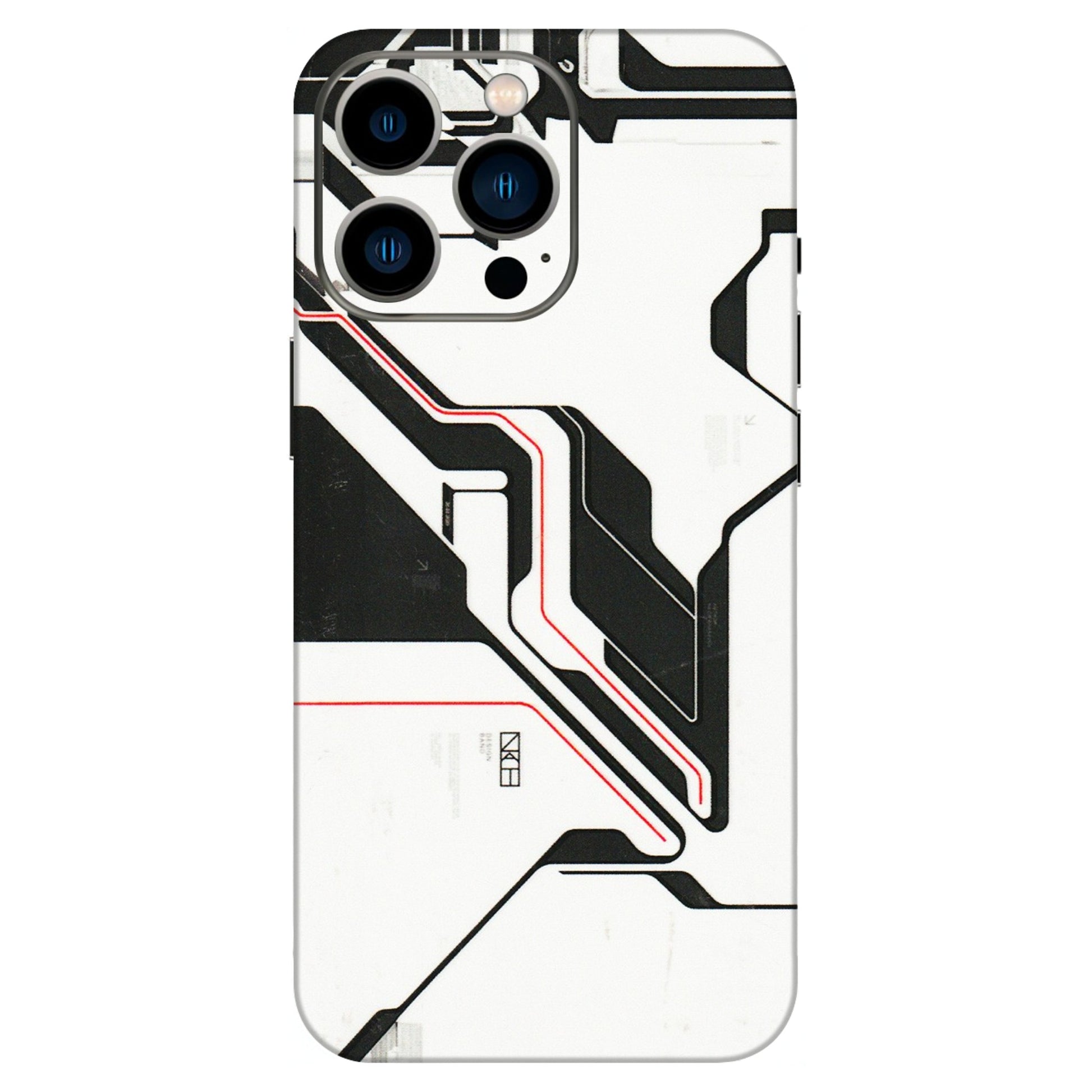 Apple iPhone Skins (All Models) - White Techy Logo - 3D Embossed Finish (L-312) iPhone 13 Pro