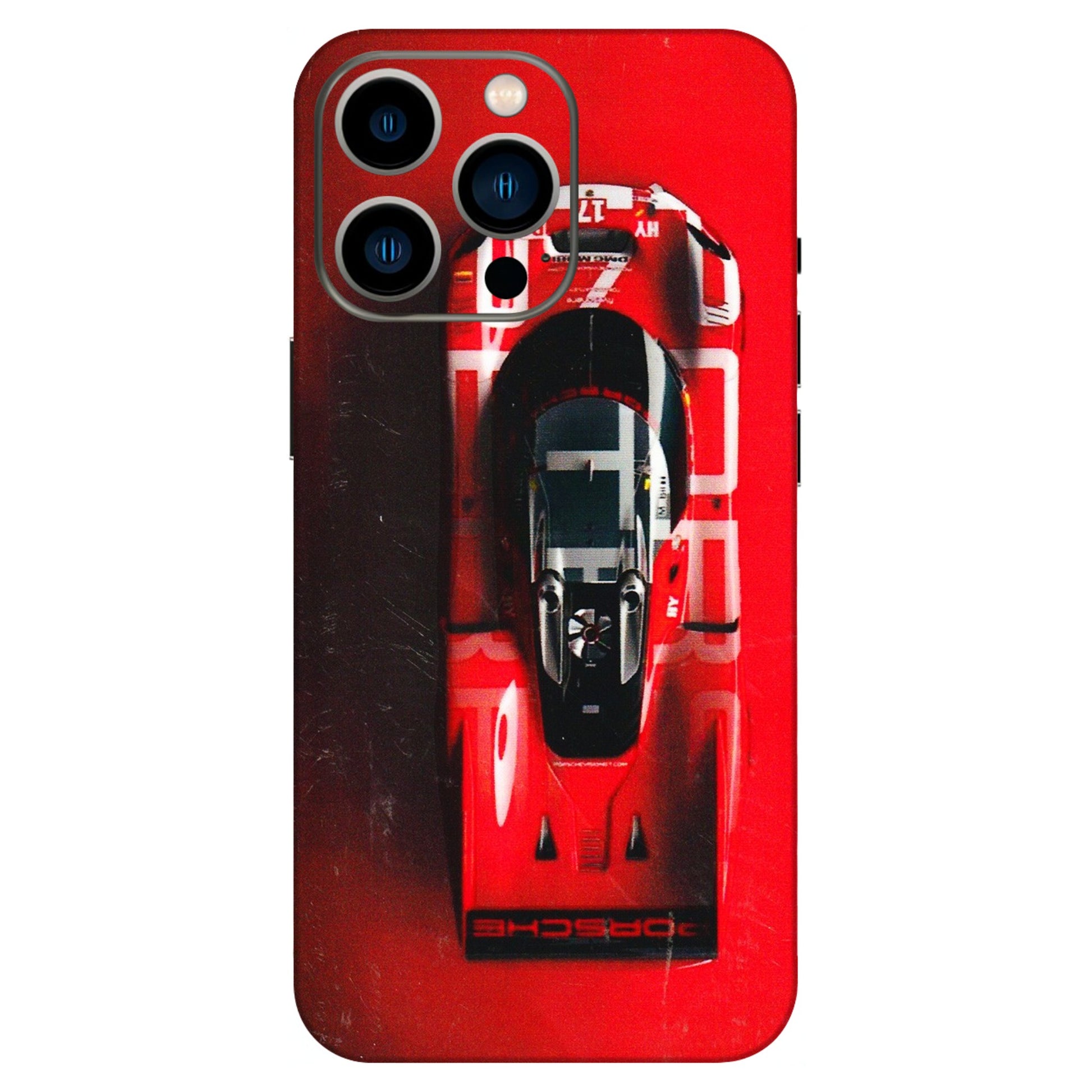 Apple iPhone Skins (All Models) - Red Porsche Car Logo - 3D Embossed Finish (L-315) iPhone 13 Pro