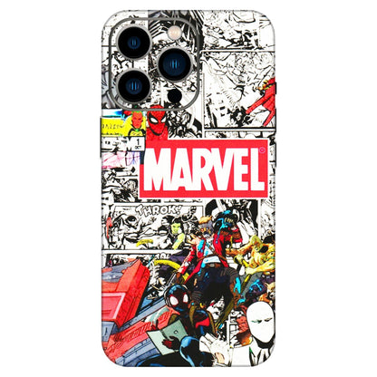 Apple iPhone Skins (All Models) - Marvel Colorful Comic - 3D Embossed Finish (L-64) iPhone 13 Pro