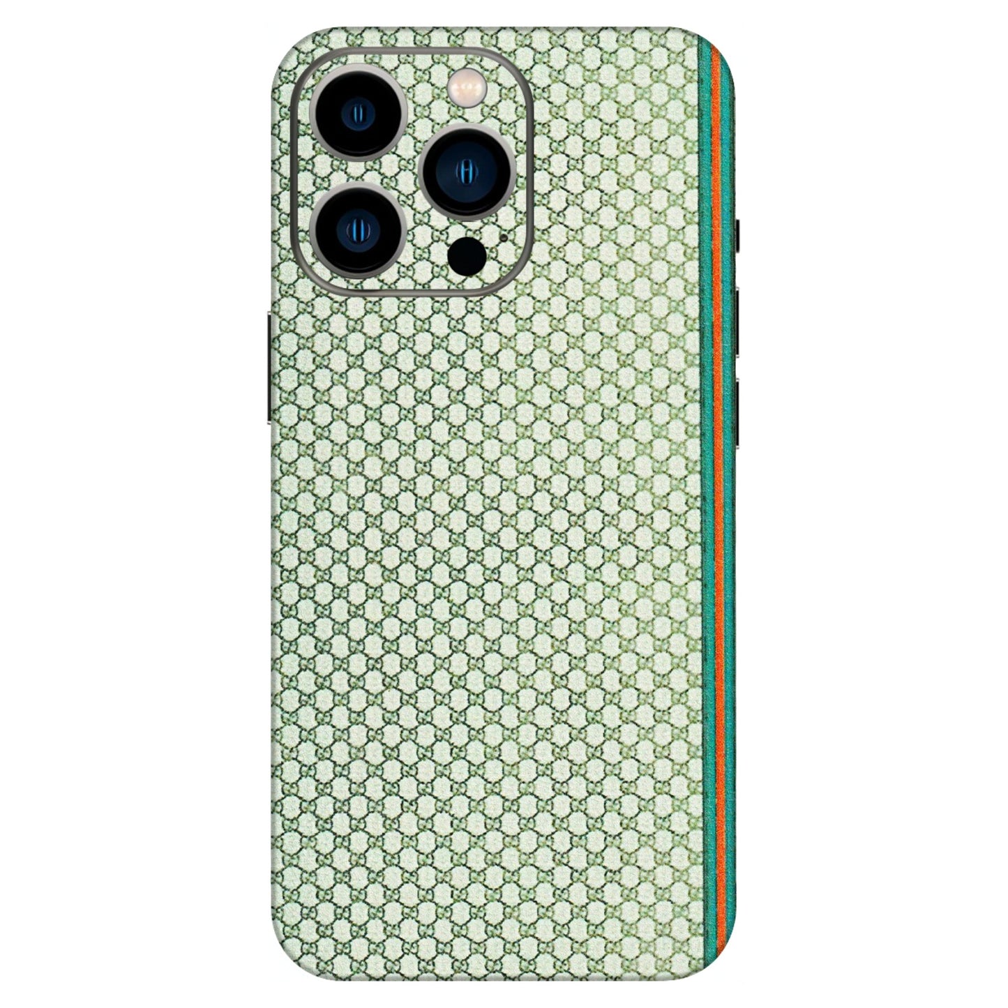 Apple iPhone Skins (All Models) - Gucci Fabric Pattern - 3D Embossed Finish (L-73) iPhone 13 Pro