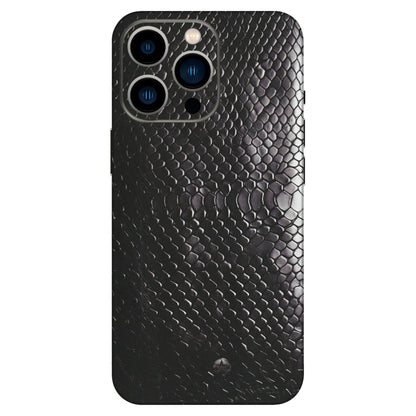 Apple iPhone Skins (All Models) - Black Snack Leather - Matte Finish (M-147) iPhone 13 Pro