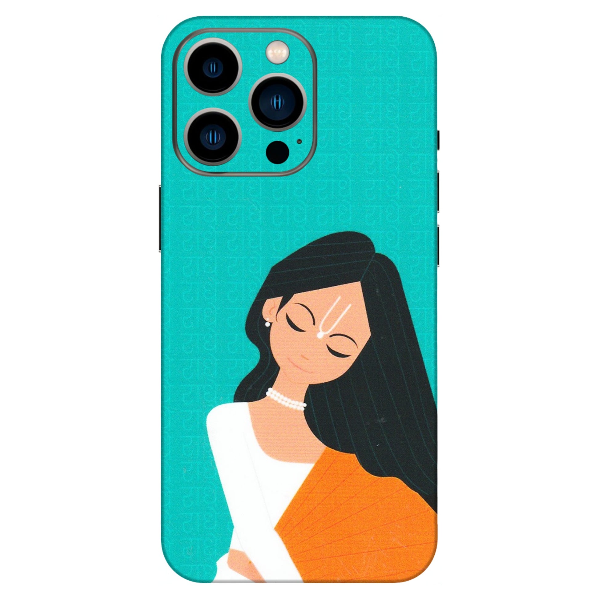 Apple iPhone Skins (All Models) - Radhe Radhe With Hindu Symbol - Matte Finish (M-164) iPhone 13 Pro