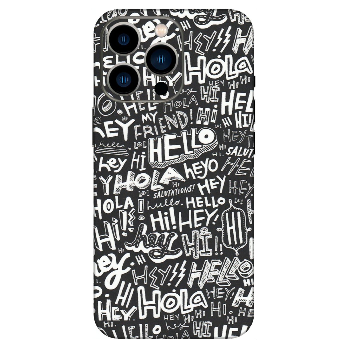 Apple iPhone Skins (All Models) - Hi Hello Doodles - Matte Finish (M-25) iPhone 13 Pro