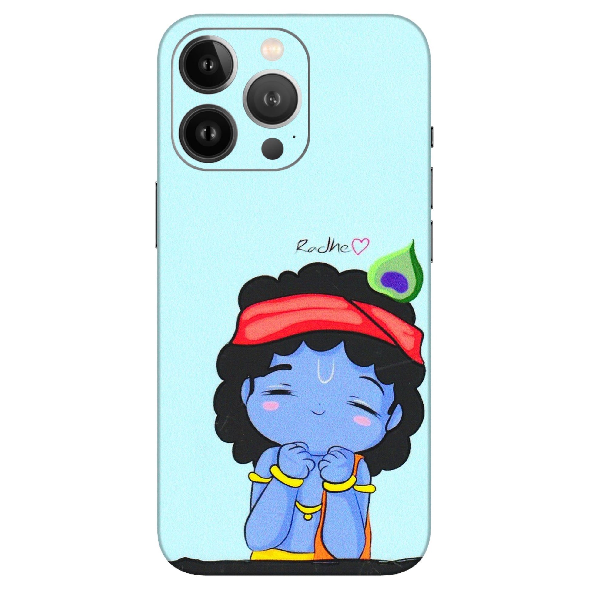 Apple iPhone Skins (All Models) - Radhe Radhe Cute Toon - 3D Embossed Finish (L-05) iPhone 13 Pro Max