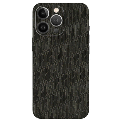 Apple iPhone Skins (All Models) - Black Abstract Pattern - 3D Embossed Finish (L-117) iPhone 13 Pro Max