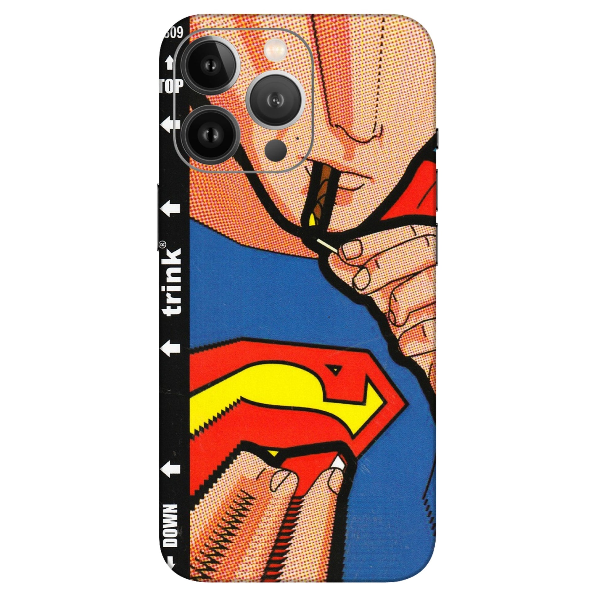 Apple iPhone Skins (All Models) - Superman Sutta - 3D Embossed Finish (L-130) iPhone 13 Pro Max
