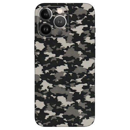 Apple iPhone Skins (All Models) - Black/Grey Camoflaunge - 3D Embossed Finish (L-142) iPhone 13 Pro Max