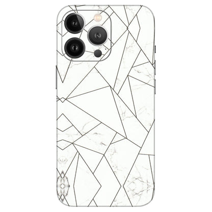 Apple iPhone Skins (All Models) - Luxury White Marble Effect - 3D Embossed Finish (L-168) iPhone 13 Pro Max