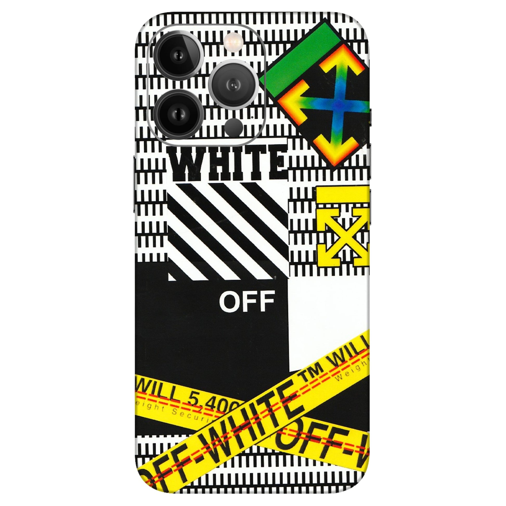 Apple iPhone Skins (All Models) - White Off Abstract - 3D Embossed Finish (L-172) iPhone 13 Pro Max