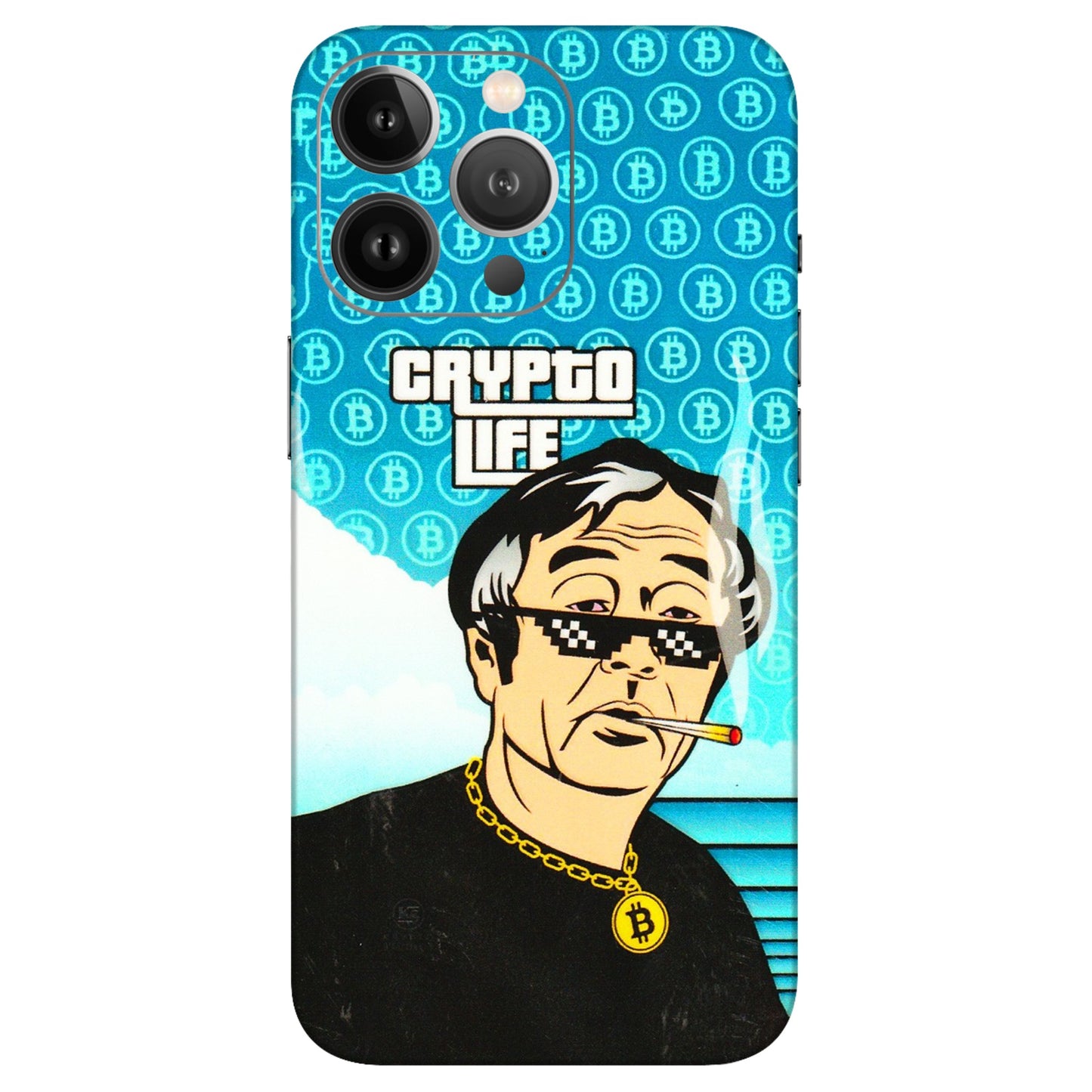 Apple iPhone Skins (All Models) - Crypto Thug Life - 3D Embossed Finish (L-179) iPhone 13 Pro Max