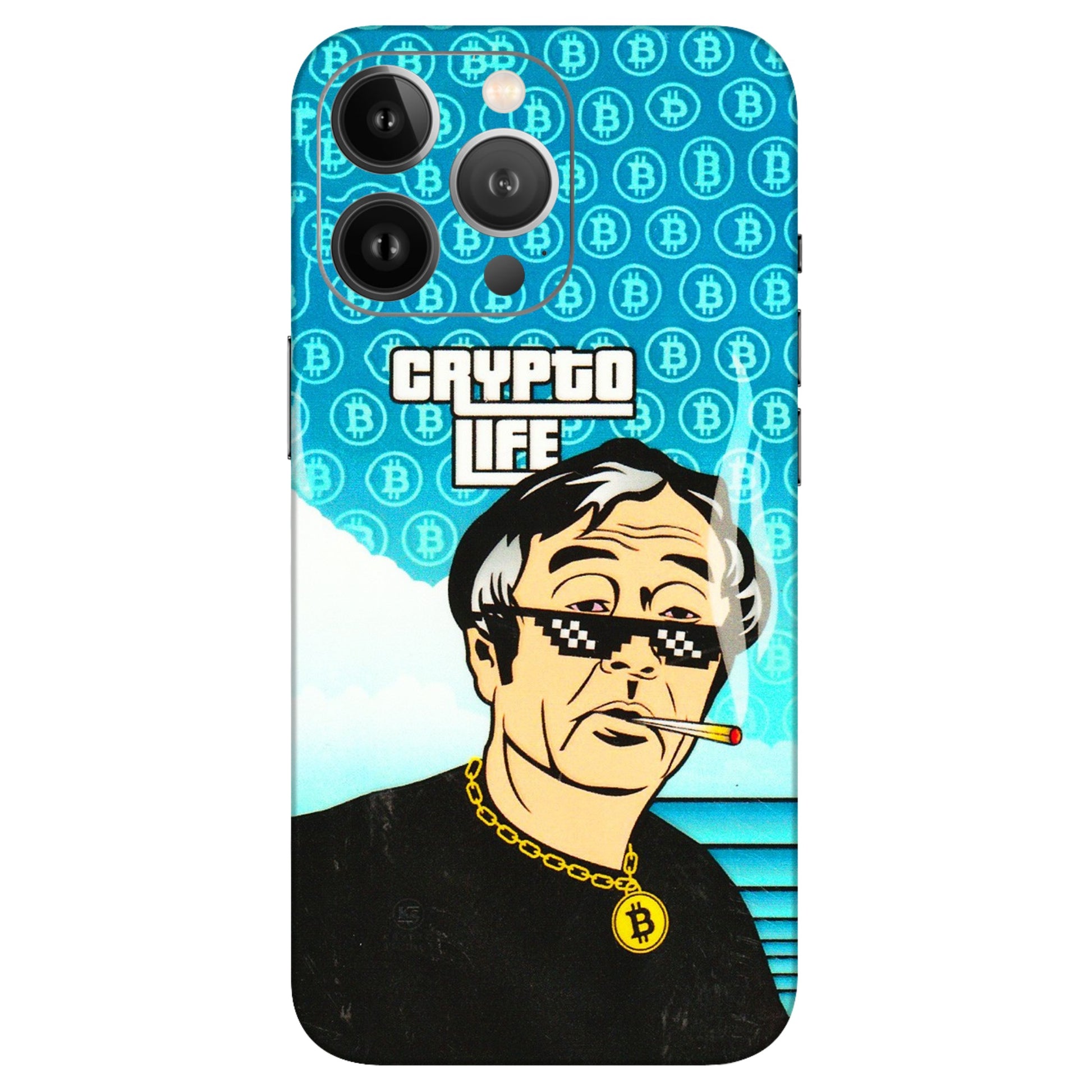 Apple iPhone Skins (All Models) - Crypto Thug Life - 3D Embossed Finish (L-179) iPhone 13 Pro Max