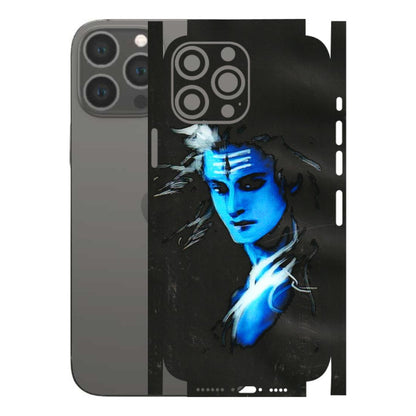 Apple iPhone Skins (All Models) - Har Har Mahadev Blue/Black - 3D Embossed Finish (L-185) iPhone 13 Pro Max