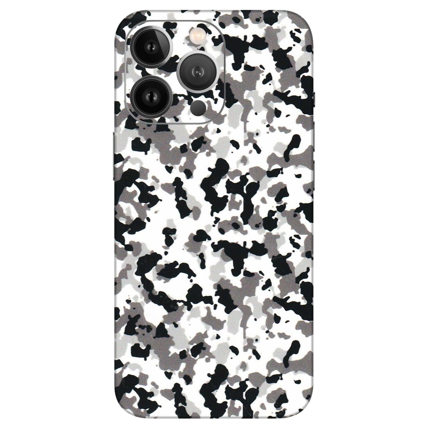 Apple iPhone Skins (All Models) - White Black Camouflage - 3D Embossed Finish (L-18) iPhone 13 Pro Max