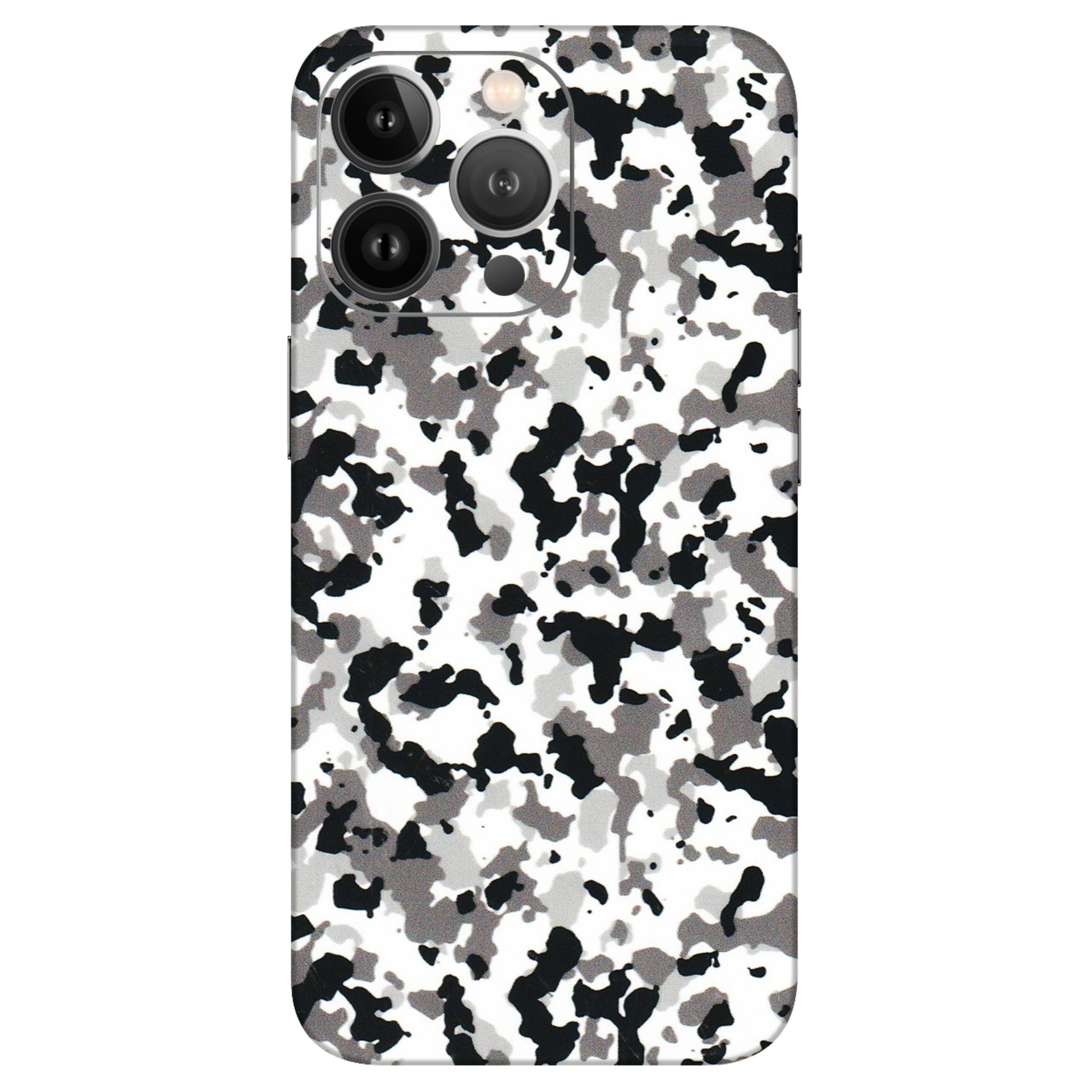 Apple iPhone Skins (All Models) - White Black Camouflage - 3D Embossed Finish (L-18) iPhone 13 Pro Max