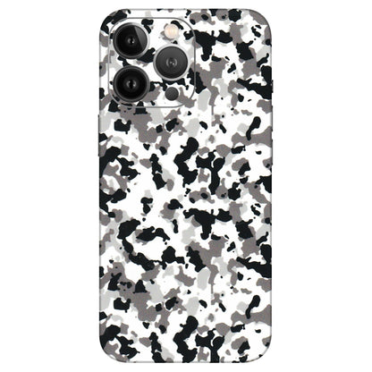 Apple iPhone Skins (All Models) - White Black Camouflage - 3D Embossed Finish (L-18) iPhone 13 Pro Max
