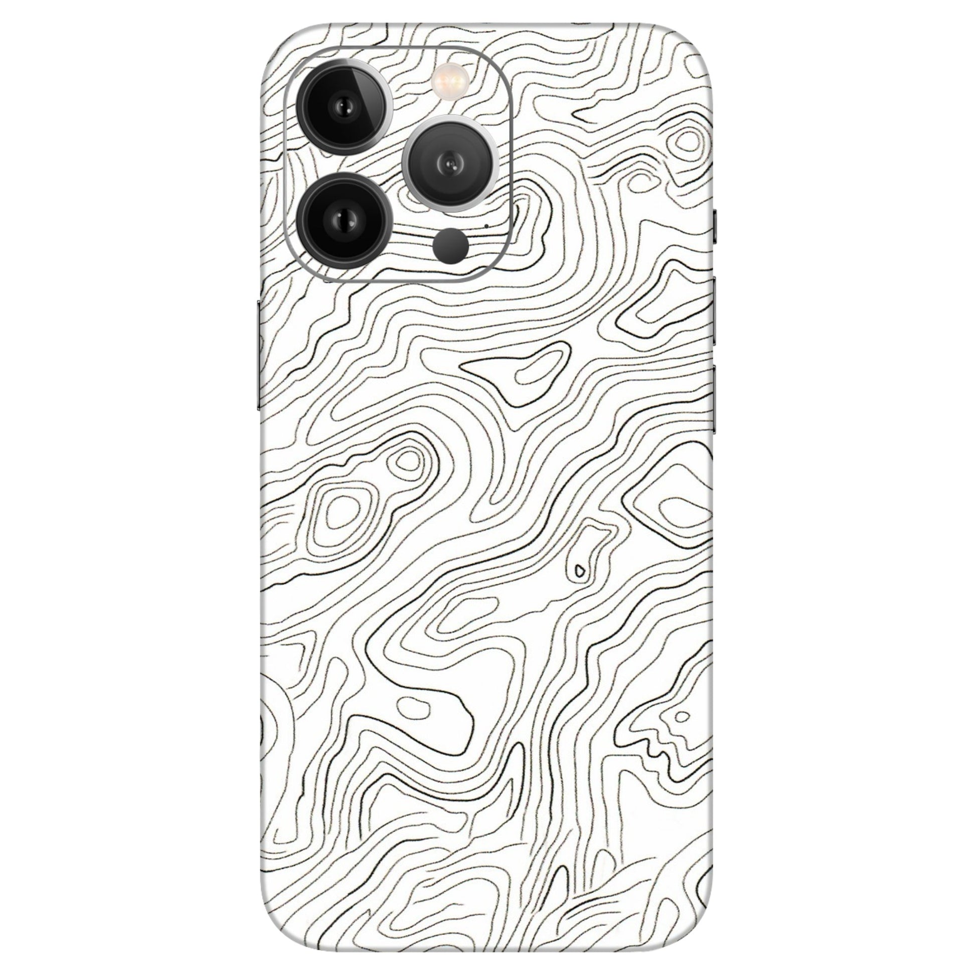 Apple iPhone Skins (All Models) - White Black Swirls - 3D Embossed Finish (L-219) iPhone 13 Pro Max