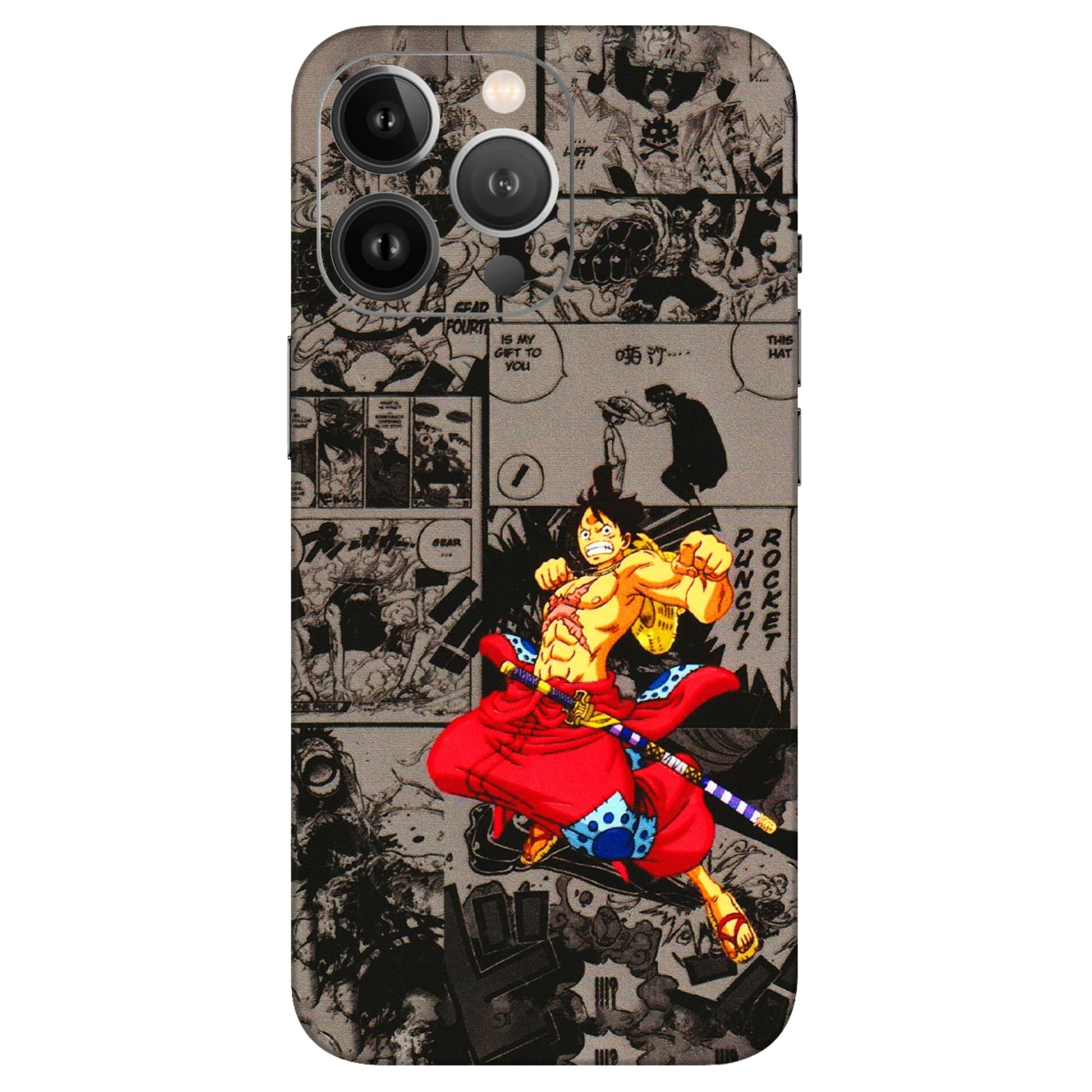 Apple iPhone Skins (All Models) - One Piece Rocket Punch Manga - 3D Embossed Finish (L-25) iPhone 13 Pro Max