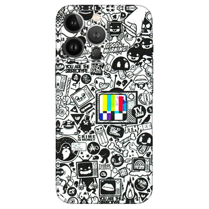 Apple iPhone Skins (All Models) - Doodles Positive Art - 3D Embossed Finish (L-263) iPhone 13 Pro Max