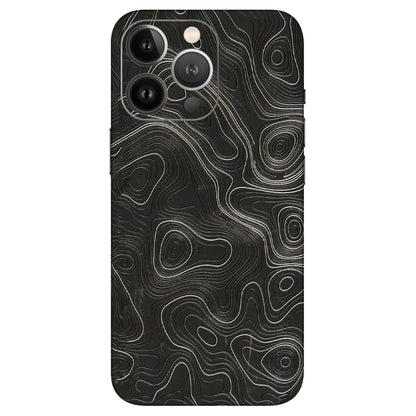 Apple iPhone Skins (All Models) - Abstract White Line Map - 3D Embossed Finish (L-269) iPhone 13 Pro Max