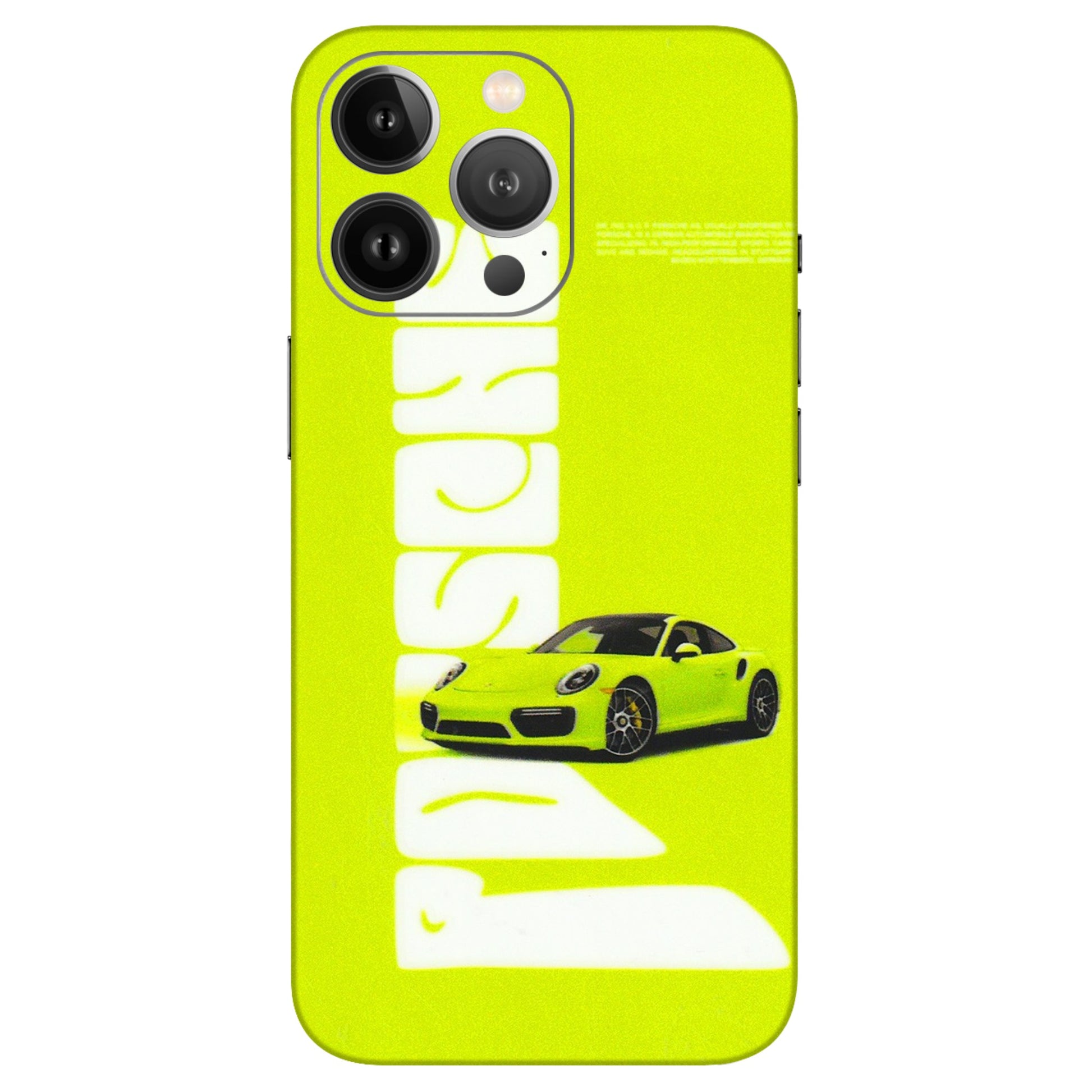 Apple iPhone Skins (All Models) - Lime Green Porche - 3D Embossed Finish (L-30) iPhone 13 Pro Max