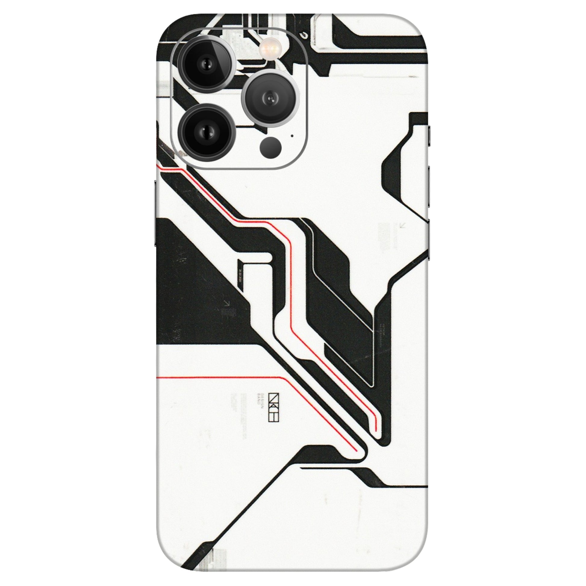 Apple iPhone Skins (All Models) - White Techy Logo - 3D Embossed Finish (L-312) iPhone 13 Pro Max