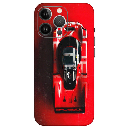 Apple iPhone Skins (All Models) - Red Porsche Car Logo - 3D Embossed Finish (L-315) iPhone 13 Pro Max