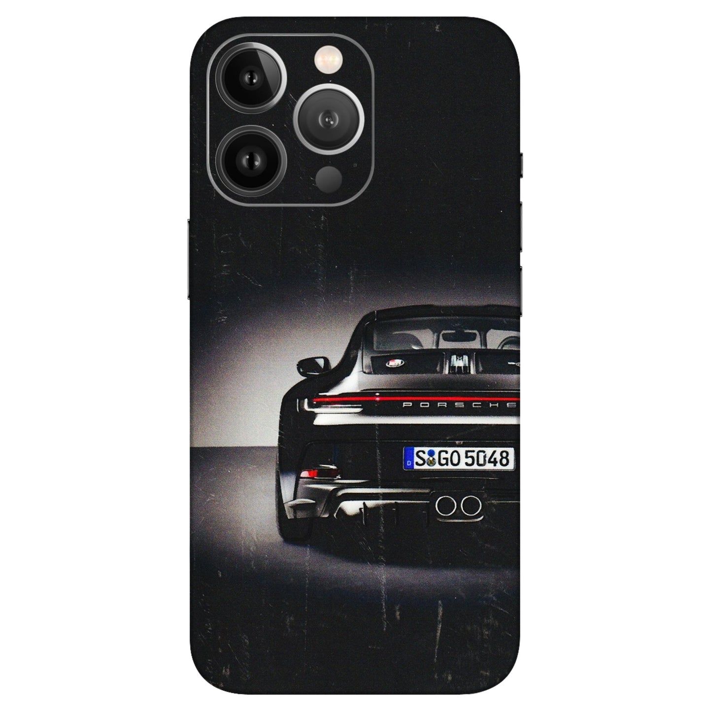 Apple iPhone Skins (All Models) - New Black Porsche GT3 - 3D Embossed Finish (L-327) iPhone 13 Pro Max