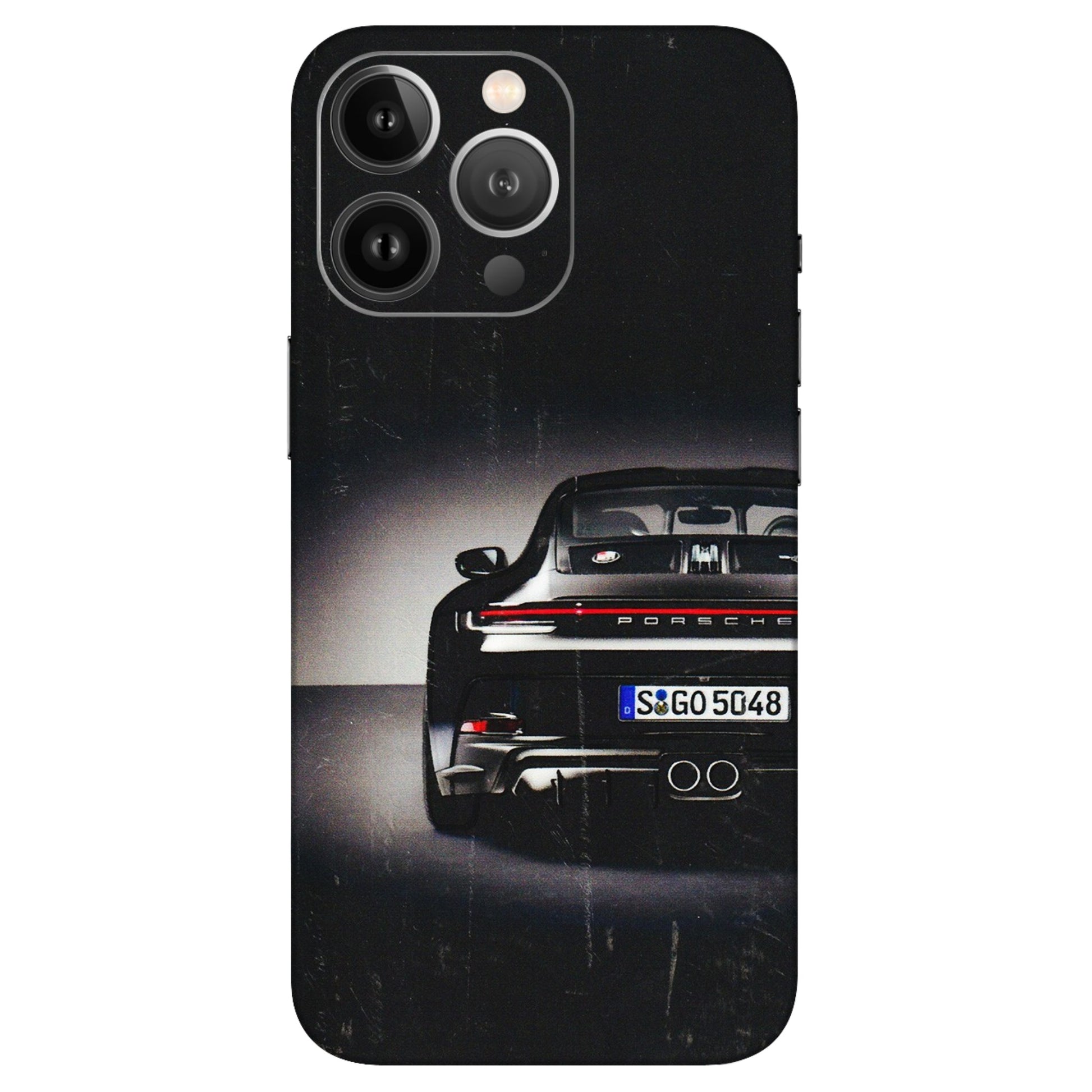 Apple iPhone Skins (All Models) - New Black Porsche GT3 - 3D Embossed Finish (L-327) iPhone 13 Pro Max