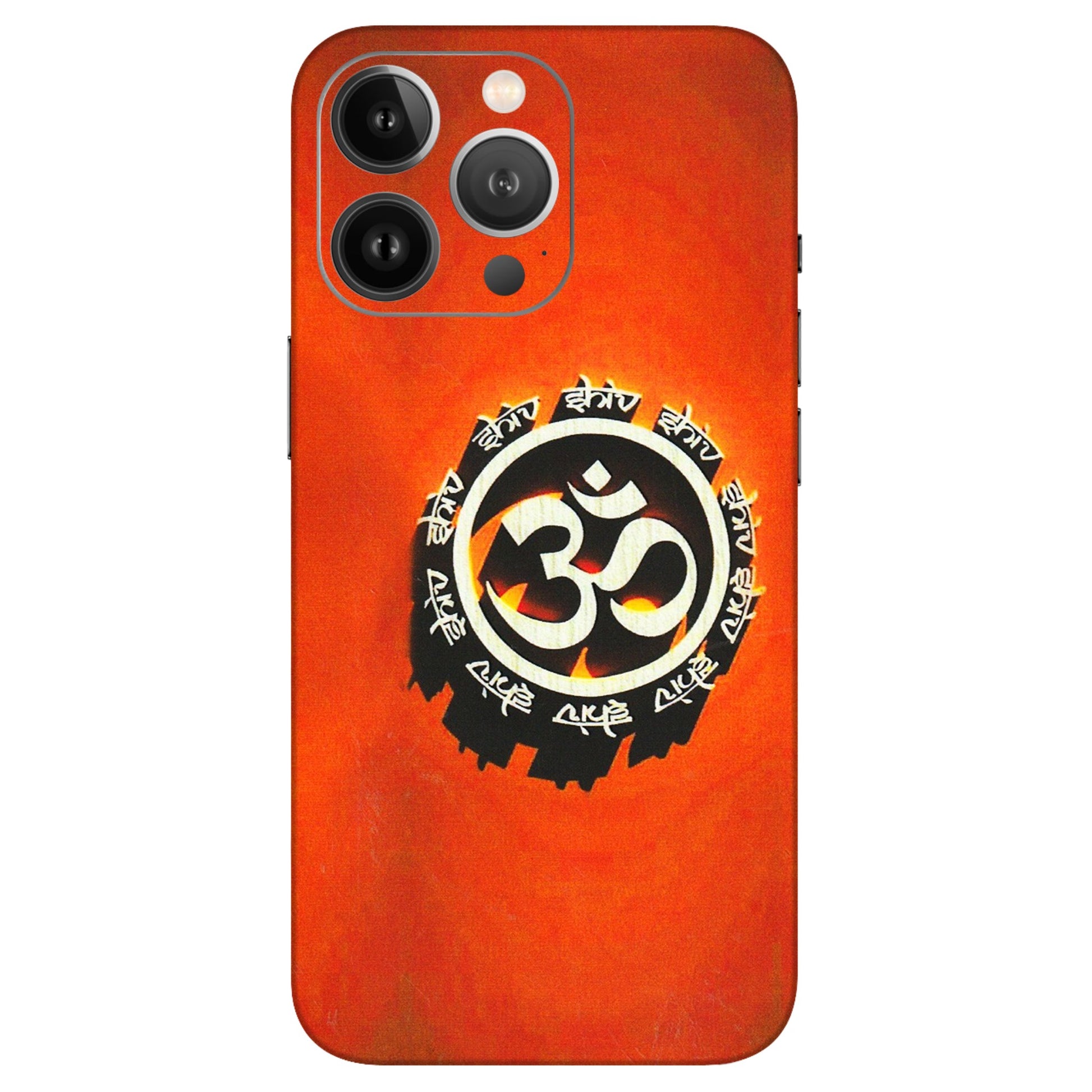 Apple iPhone Skins (All Models) - Aum Shiv Orange - 3D Embossed Finish (L-32) iPhone 13 Pro Max