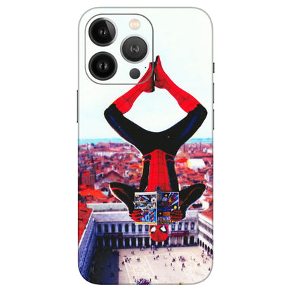 Apple iPhone Skins (All Models) - Spiderman Hanging - 3D Embossed Finish (L-53) iPhone 13 Pro Max