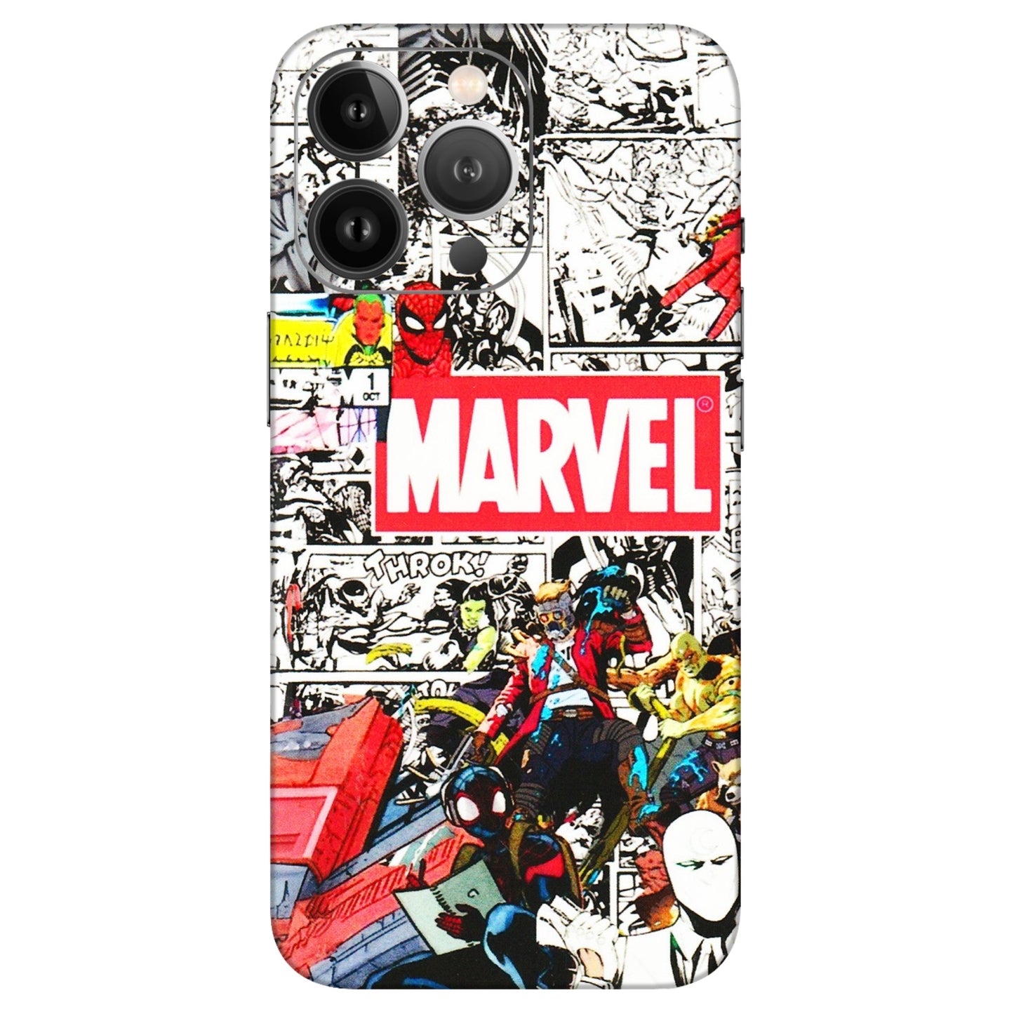 Apple iPhone Skins (All Models) - Marvel Colorful Comic - 3D Embossed Finish (L-64) iPhone 13 Pro Max