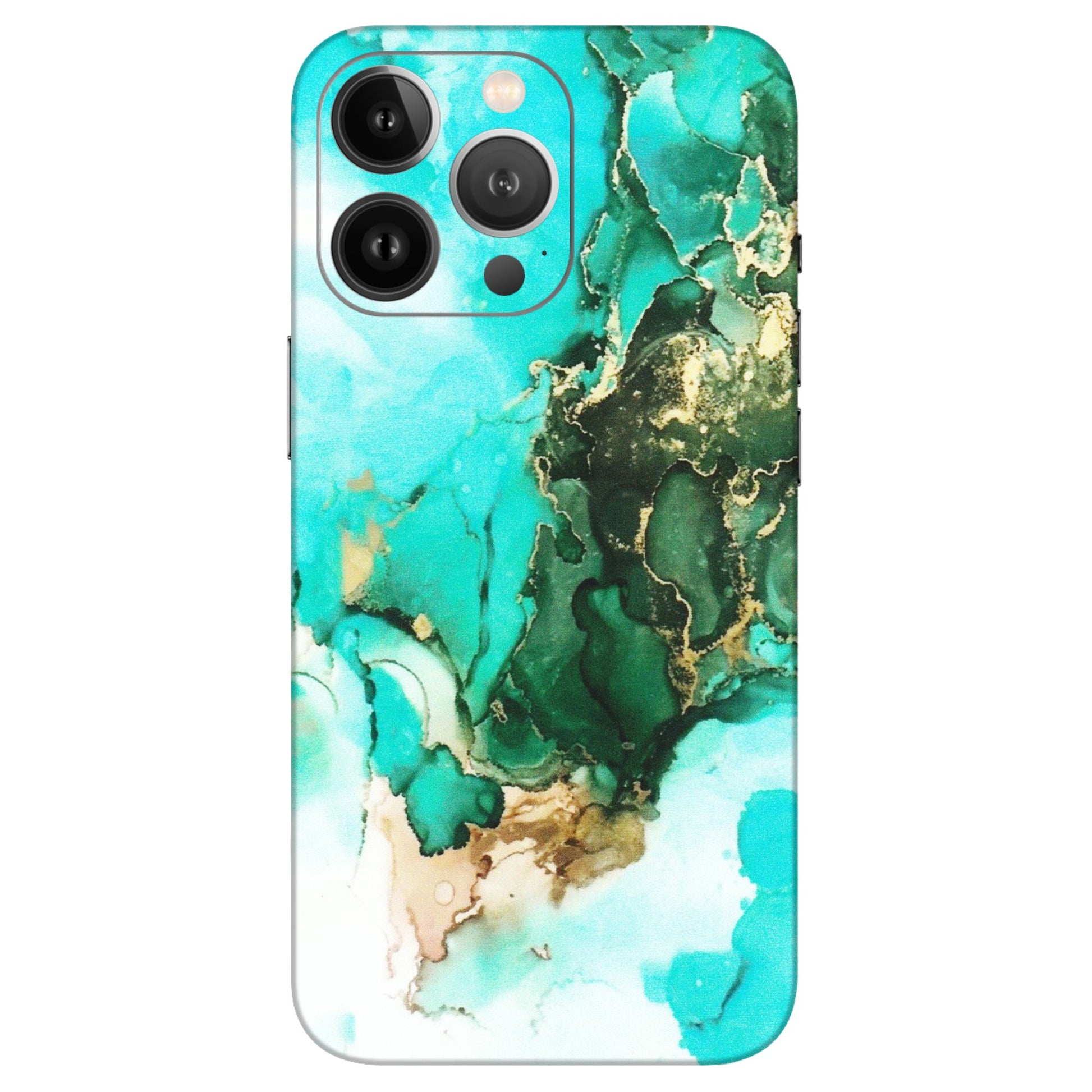 Apple iPhone Skins (All Models) - The Blue Gold Marble - Matte Finish (M-124) iPhone 13 Pro Max