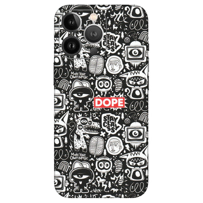 Apple iPhone Skins (All Models) - Dope Stay Classy Black Doodles - Matte Finish (M-126) iPhone 13 Pro Max