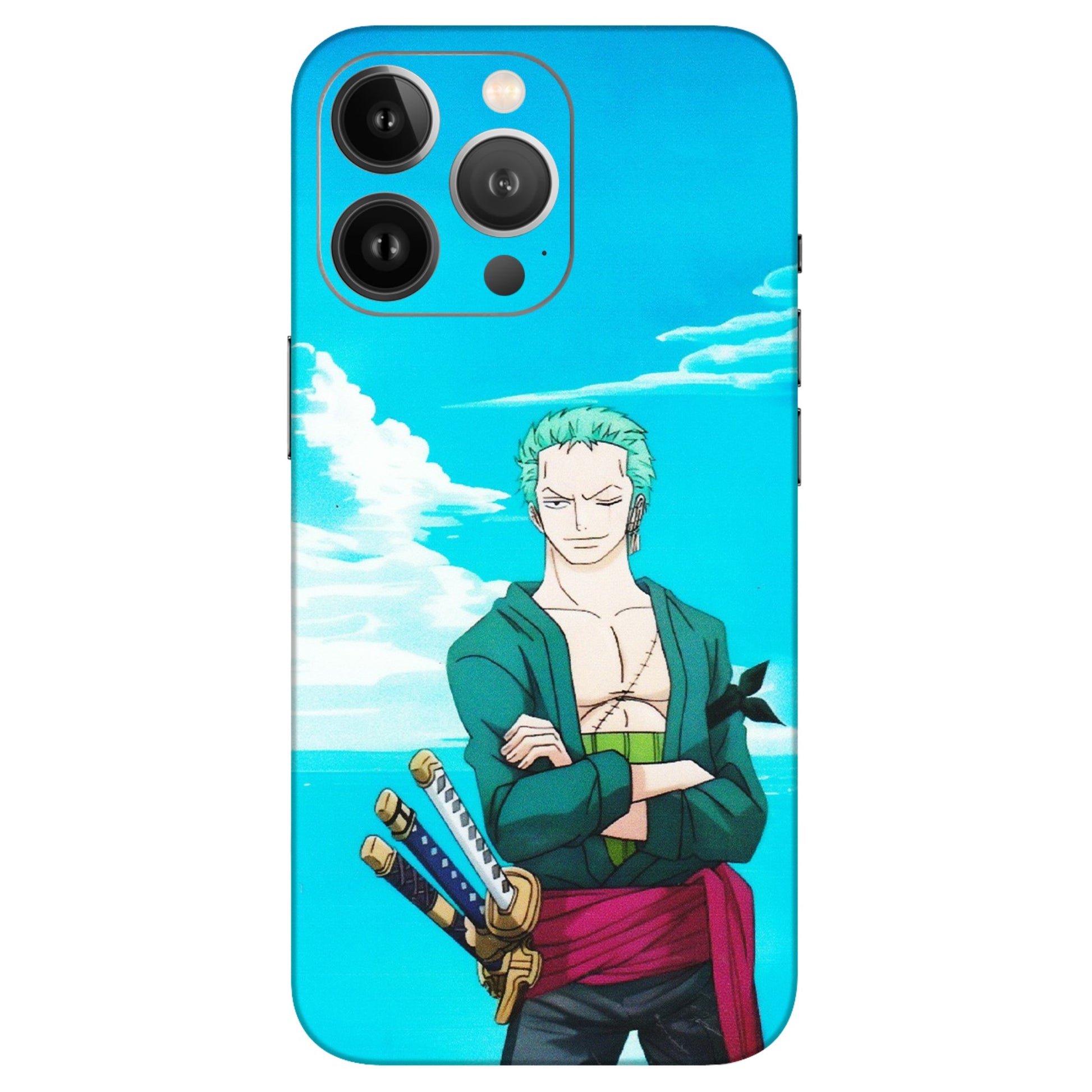 Apple iPhone Skins (All Models) - Cool Swordman Zoro Anime - Matte Finish (M-143) iPhone 13 Pro Max