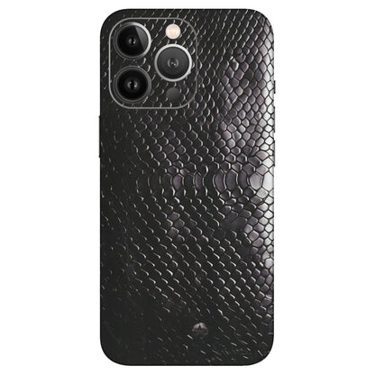 Apple iPhone Skins (All Models) - Black Snack Leather - Matte Finish (M-147) iPhone 13 Pro Max