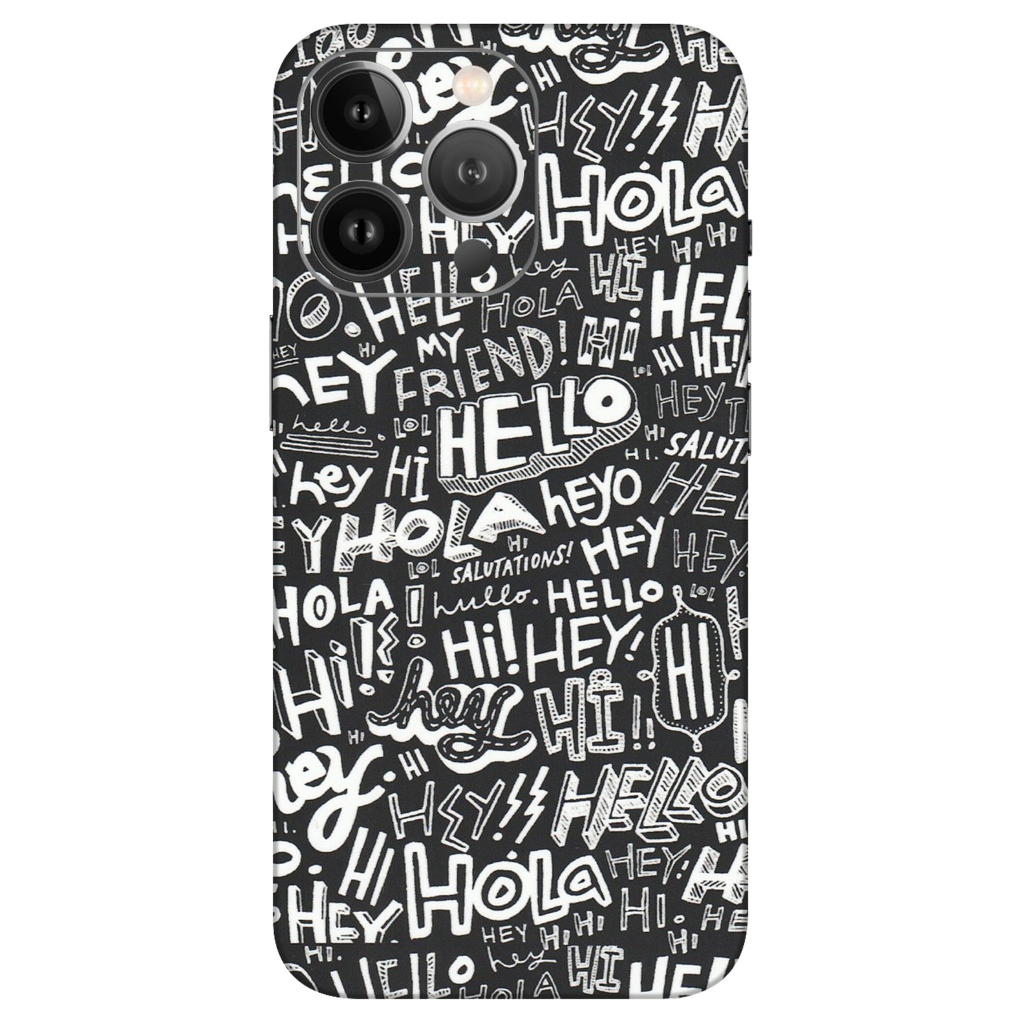 Apple iPhone Skins (All Models) - Hi Hello Doodles - Matte Finish (M-25) iPhone 13 Pro Max