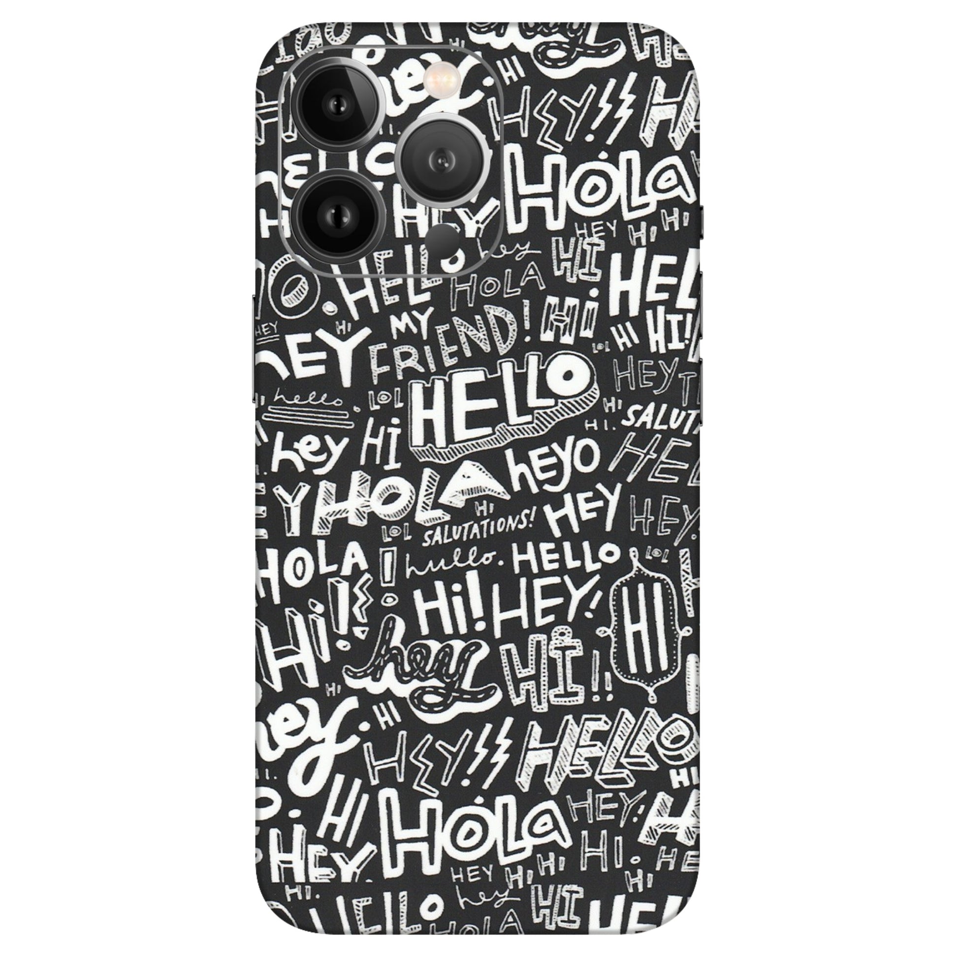 Apple iPhone Skins (All Models) - Hi Hello Doodles - Matte Finish (M-25) iPhone 13 Pro Max
