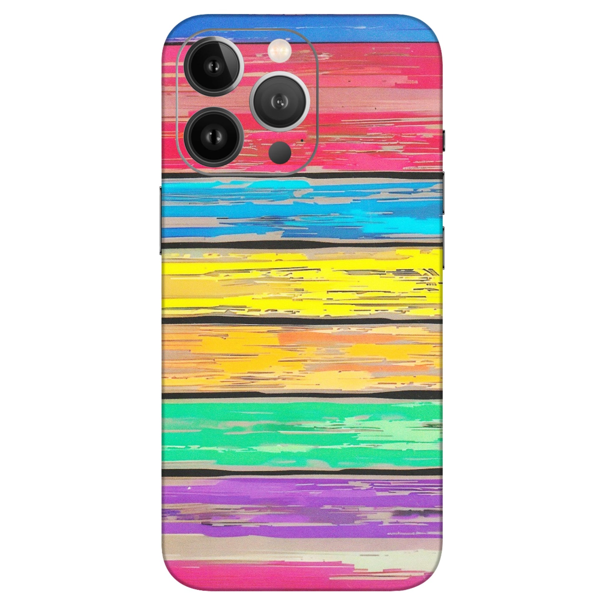 Apple iPhone Skins (All Models) - Multi Colour Wooden Wall - Matte Finish (M-96) iPhone 13 Pro Max