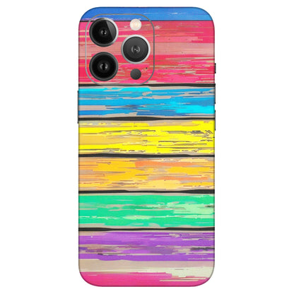 Apple iPhone Skins (All Models) - Multi Colour Wooden Wall - Matte Finish (M-96) iPhone 13 Pro Max