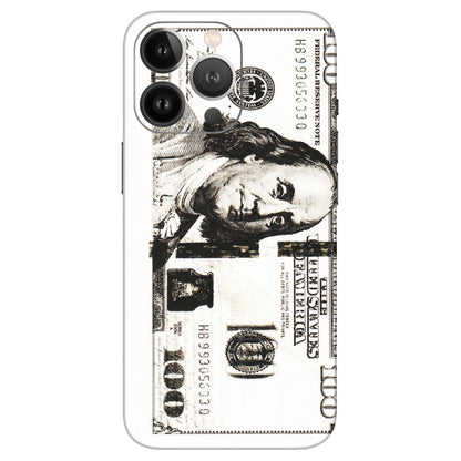 Apple iPhone Skins (All Models) - 100 Dollar Currency - Transparent Finish (T-01) iPhone 13 Pro Max