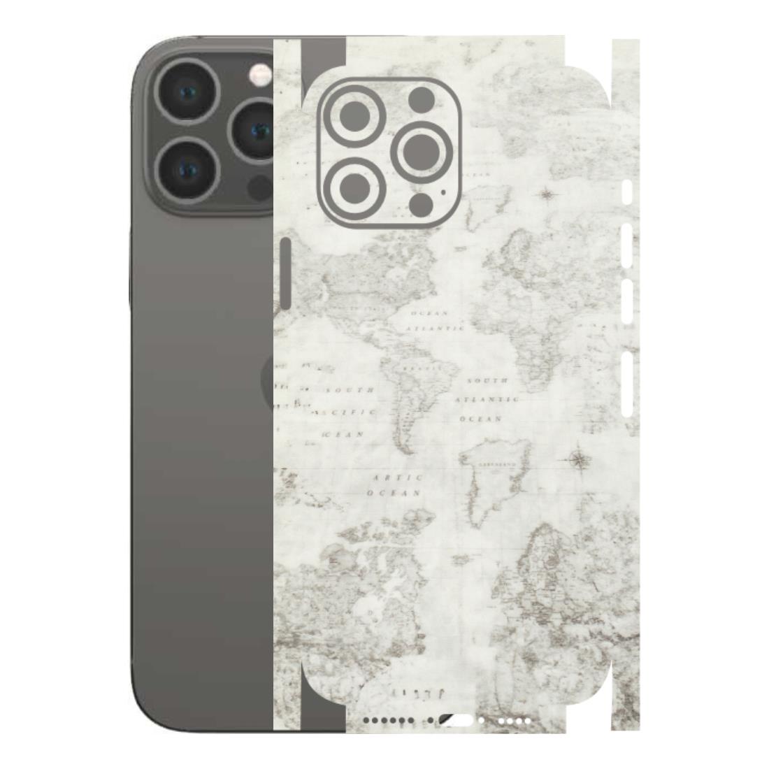Apple iPhone Skins (All Models) - World Travel Map - Transparent Finish (T-04) iPhone 13 Pro Max