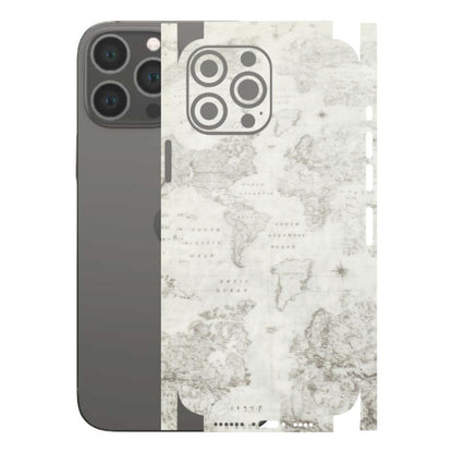 Apple iPhone Skins (All Models) - World Travel Map - Transparent Finish (T-04) iPhone 13 Pro Max